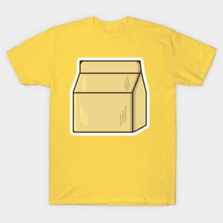 Delivery Paper Bag Sticker vector illustration. Delivery service objects icon concept. Restaurant food delivery service bag sticker design vector with shadow. T-Shirt